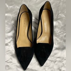 Talbots Black Suede Pumps with tassels Size 7 worn once 2” heel